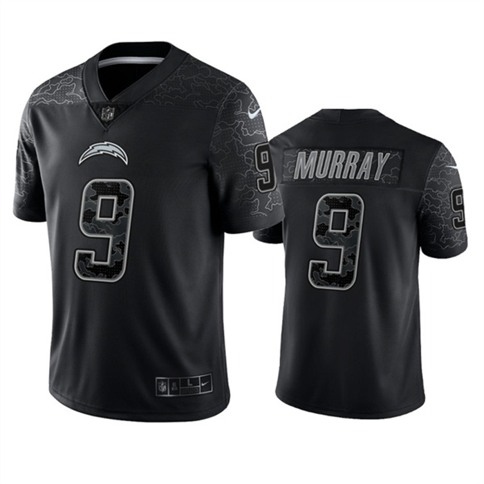 Personalized Men’s Los Angeles Chargers #9 Kenneth Murray Black Reflective Limited Stitched Football Jersey