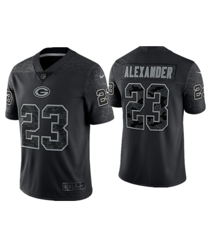 Personalized Men’s Green Bay Packers #23 Jaire Alexander Black Reflective Limited Stitched Football Jersey