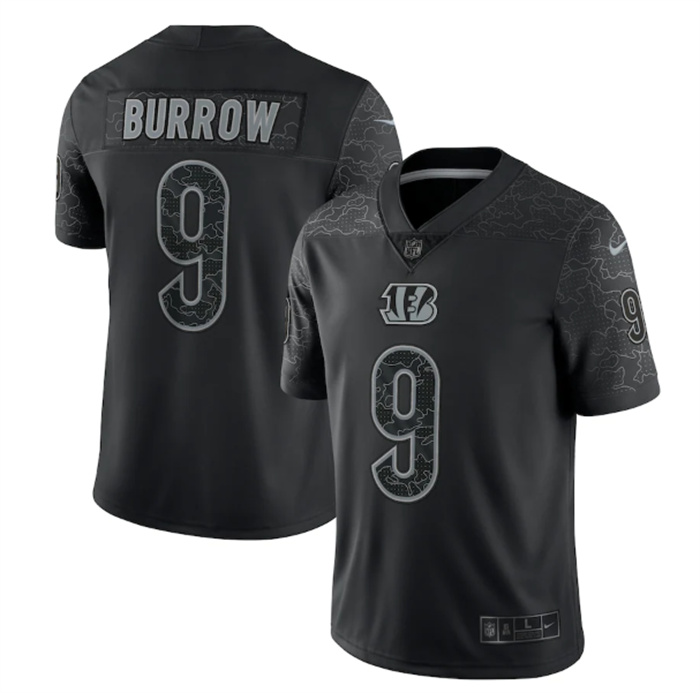 Personalized Men’s Cincinnati Bengals #9 Joe Burrow Reflective Limited Stitched Jersey