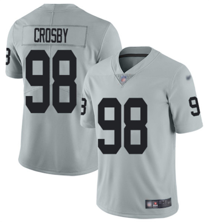 Personalized Men’s Las Vegas Raiders #98 Maxx Crosby Grey Untouchable Limited Stitched Jersey