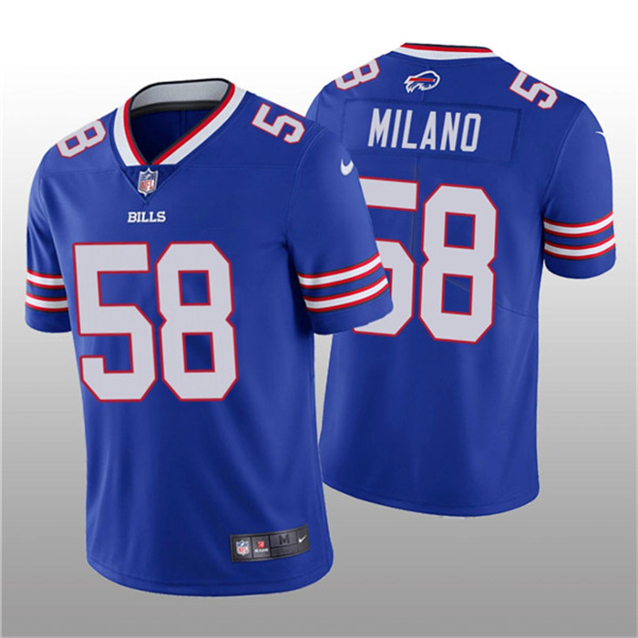 Personalized Men’s Buffalo Bills #58 Matt Milano 2022 Royal Untouchable Limited Stitched Jersey