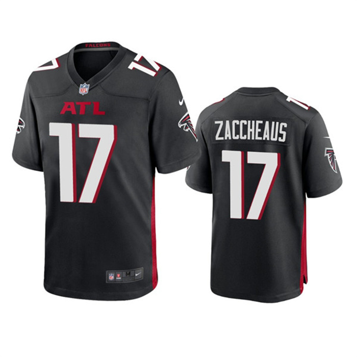 Personalized Men’s Atlanta Falcons #17 Olamide Zaccheaus Black Stitched Football Game Jersey