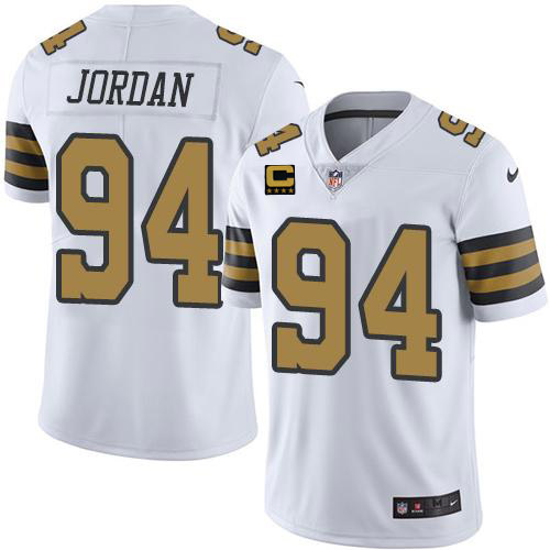 Personalized Men’s New Orleans Saints #94 Cameron Jordan 2022 White With 4-Star C Patch Color Rush Stitched Jersey