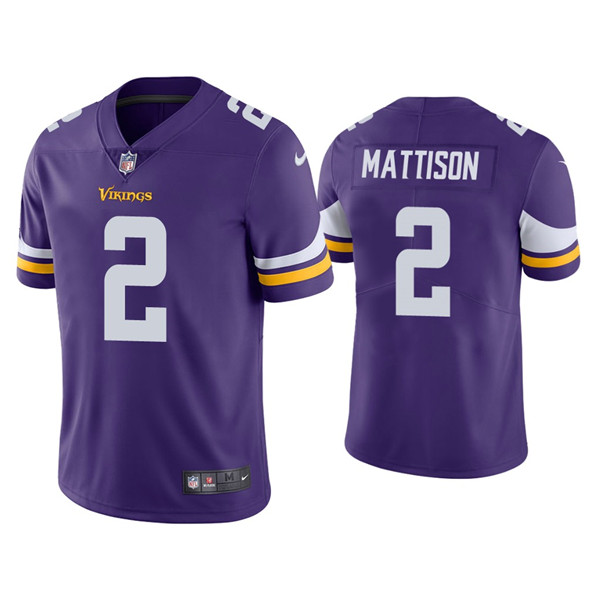 Personalized Men’s Minnesota Vikings #2 Alexander Mattison Purple Untouchable Limited Stitched Jersey