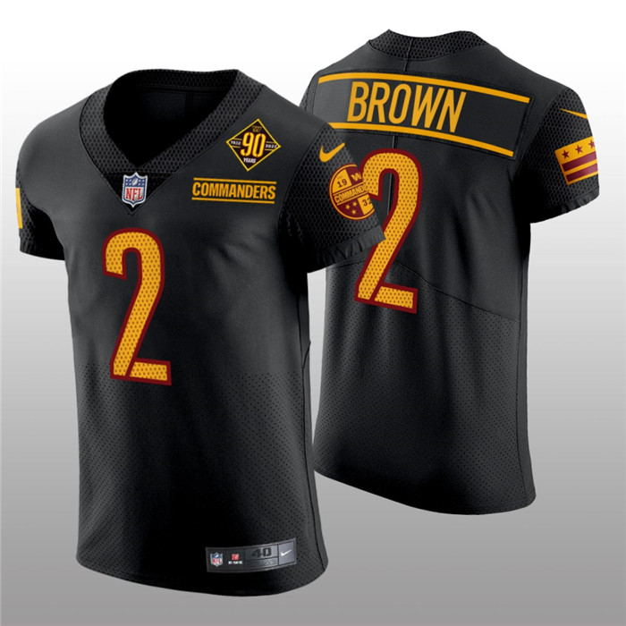 Personalized Men’s Washington Commanders #2 Dyami Brown 90th Anniversary Black Elite Stitched Jersey