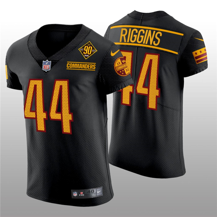 Personalized Men’s Washington Commanders #44 John Riggins 90th Anniversary Black Elite Stitched Jersey