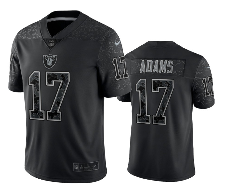Personalized Men’s Las Vegas Raiders #17 Davante Adams Black Reflective Limited Stitched Football Jersey