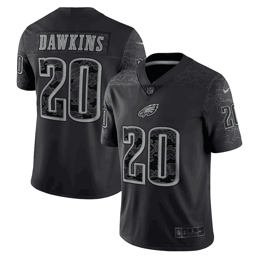 Personalized Men’s Philadelphia Eagles #20 Brian Dawkins Black Reflective Limited Stitched Jersey