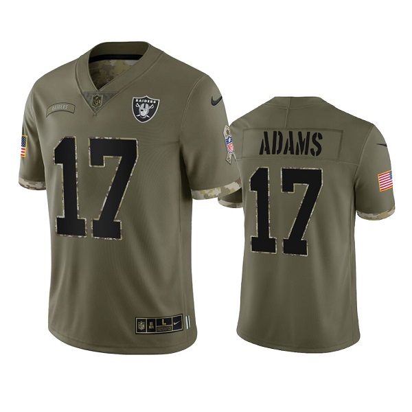 Personalized Men’s Las Vegas Raiders #17 Davante Adams 2022 Olive Salute To Service Limited Stitched Jersey