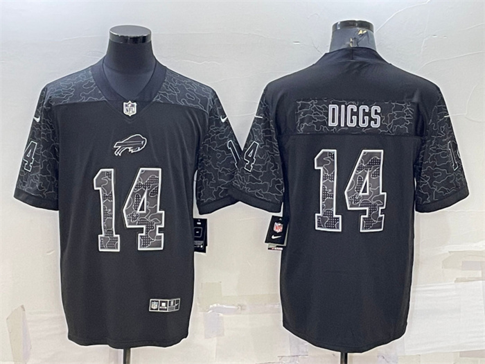 Personalized Men’s Buffalo Bills #14 Stefon Diggs Black Reflective Limited Stitched Football Jersey