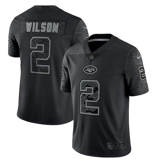 Personalized Men’s New York Jets #2 Zach Wilson Black Reflective Limited Stitched Football Jersey