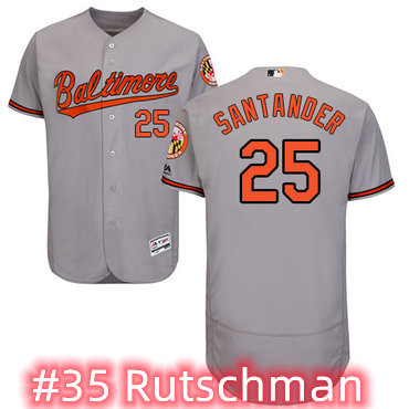 Personalized Baltimore Orioles #35 Adley Rutschman Grey Flexbase Jersey