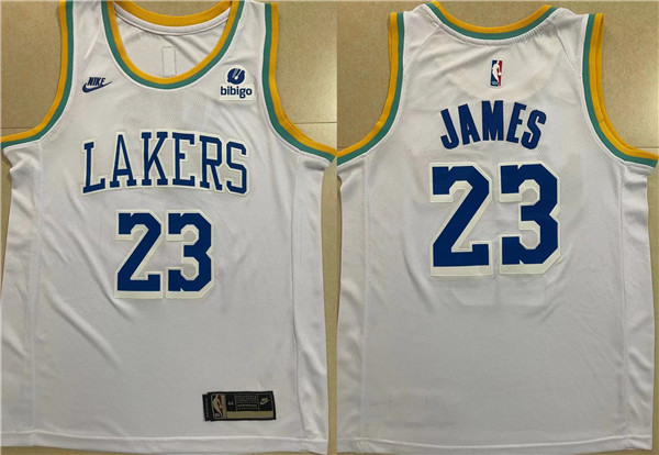 Personalized Men’s Los Angeles Lakers #23 LeBron James White Stitched Basketball Jersey