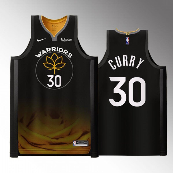Personalized Men’s Golden State Warriors #30 Stephen Curry 2022 2023 Black City Edition Stitched Basketball Jersey