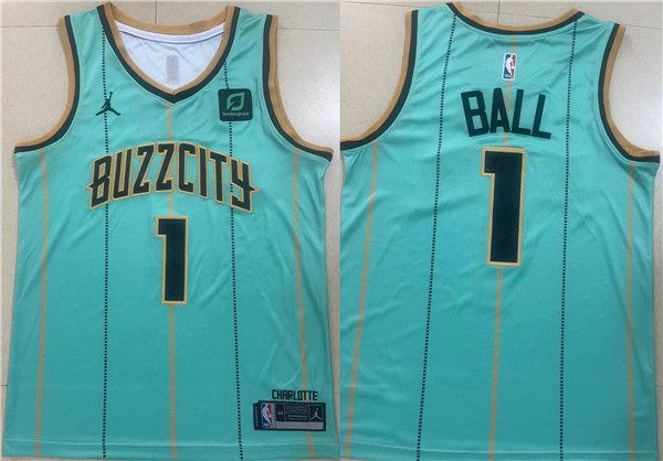 Personalized Men’s Charlotte Hornets #1 LaMelo Ball Teal Stitched Basketball Jersey