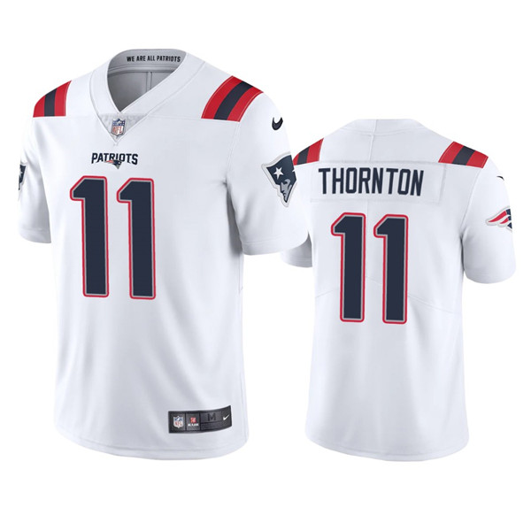 Personalized Men’s New England Patriots #11 Tyquan Thornton White Untouchable Limited Stitched Jersey