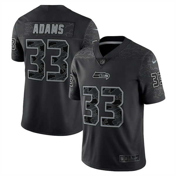 Personalized Men’s Seattle Seahawks #33 Jamal Adams Black RFLCTV Limited Jersey