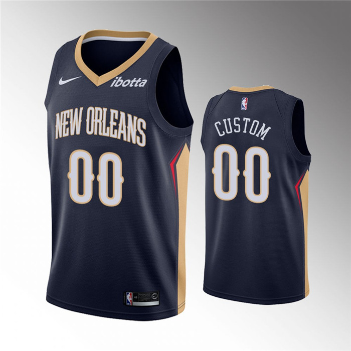 Personalized Men’s New Orleans Pelicans Active Player Navy Icon Edition Stitched Jersey
