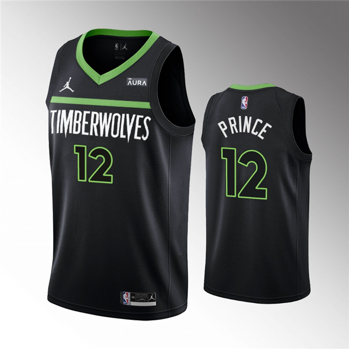 Personalized Men’s Minnesota Timberwolves #12 Taurean Prince Black Statement Edition Stitched Jersey