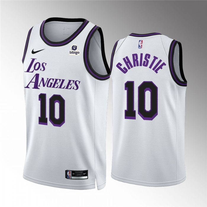 Personalized Men’s Los Angeles Lakers #10 Max Christie White City Edition Stitched Basketball Jersey
