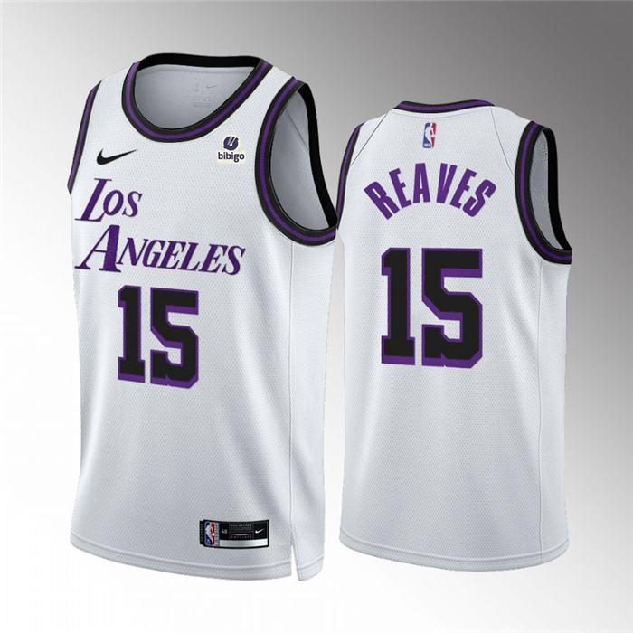 Personalized Men’s Los Angeles Lakers #15 Austin Reaves White City Edition Stitched Basketball Jersey