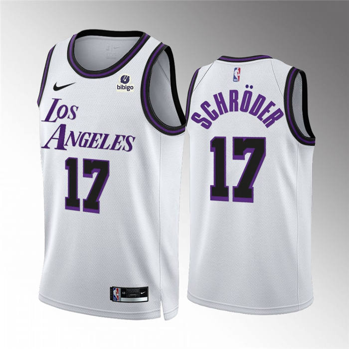 Personalized Men’s Los Angeles Lakers #17 Dennis Schroder White City Edition Stitched Basketball Jersey