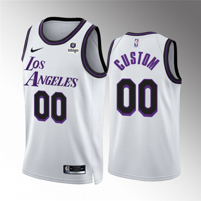 Personalized Men’s Los Angeles Lakers Active Player White City Edition Stitched Basketball Jersey