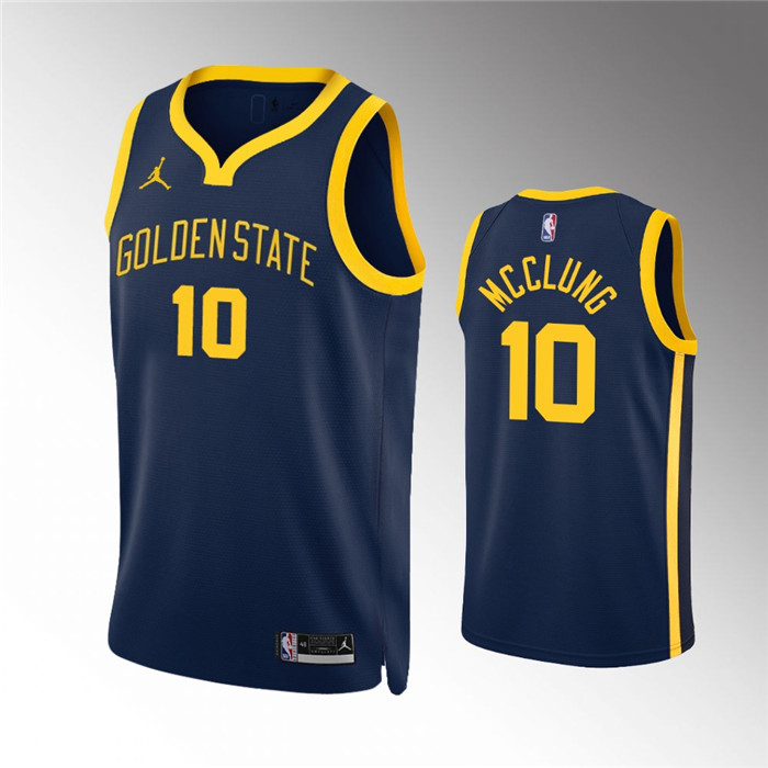 Personalized Men’s Golden State Warriors #10 Mac McClung Navy Statement Edition Stitched Jersey