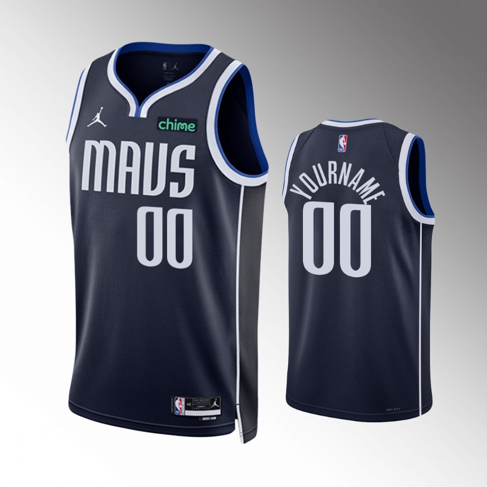 Personalized Men’s Dallas Mavericks Active Player Navy Statement Edition Stitched Basketball Jersey