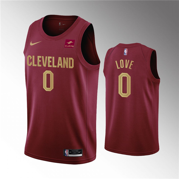 Personalized Men’s Cleveland Cavaliers #0 Kevin Love Wine Icon Edition Stitched Basketball Jersey