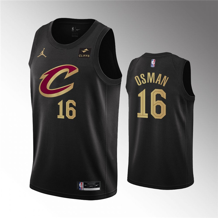 Personalized Men’s Cleveland Cavaliers #16 Cedi Osman Black Statement Edition Stitched Basketball Jersey