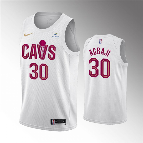 Personalized Men’s Cleveland Cavaliers #30 Ochai Agbaji White Association Edition Stitched Basketball Jersey
