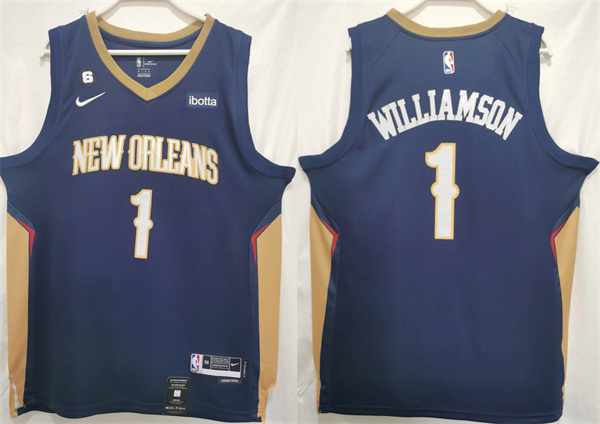 Personalized Men’s New Orleans Pelicans #1 Zion Williamson Navy Stitched Basketball Jersey