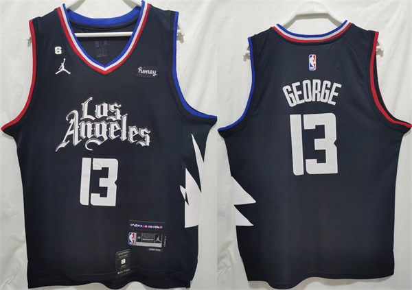 Personalized Men’s Los Angeles Clippers #13 Paul George Black Stitched Jersey