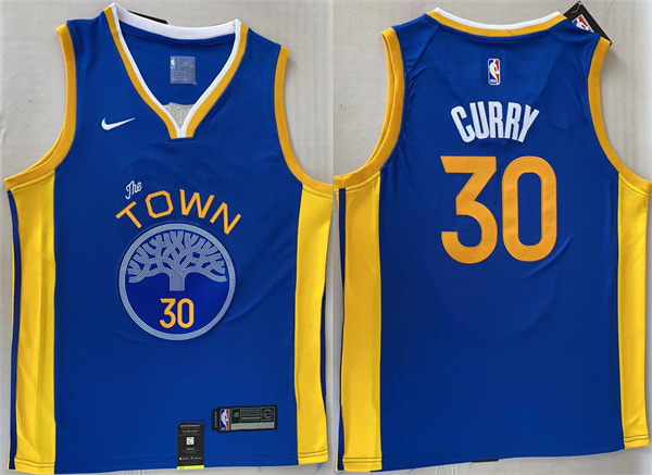 Personalized Men’s Golden State Warriors #30 Stephen Curry Royal Stitched Jersey