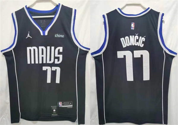 Personalized Men’s Dallas Mavericks #77 Luka Doncic Black Stitched Jersey