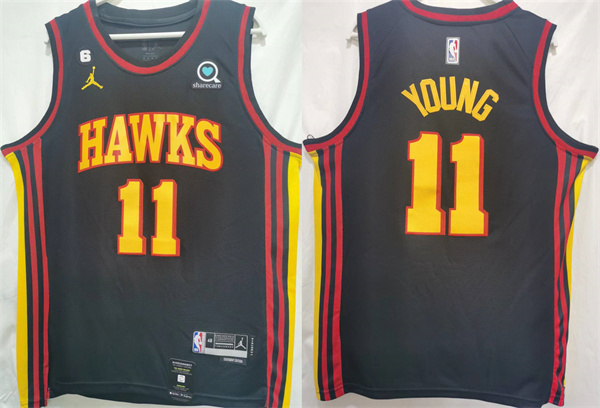 Personalized Men’s Atlanta Hawks #11 Trae Young Black Stitched Jersey