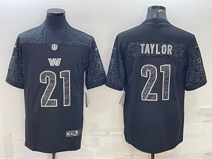 Personalized Men’s Washington Commanders #21 Sean Taylor Black Reflective Limited Stitched Football Jersey