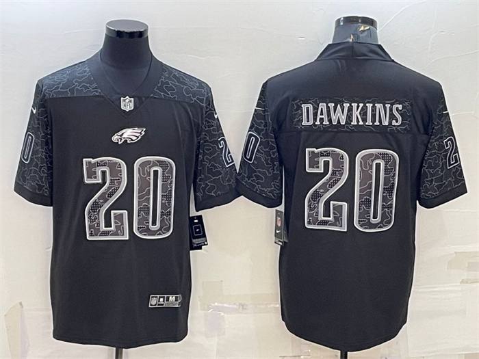 Personalized Men’s Philadelphia Eagles #20 Brian Dawkins Black Reflective Limited Stitched Jersey