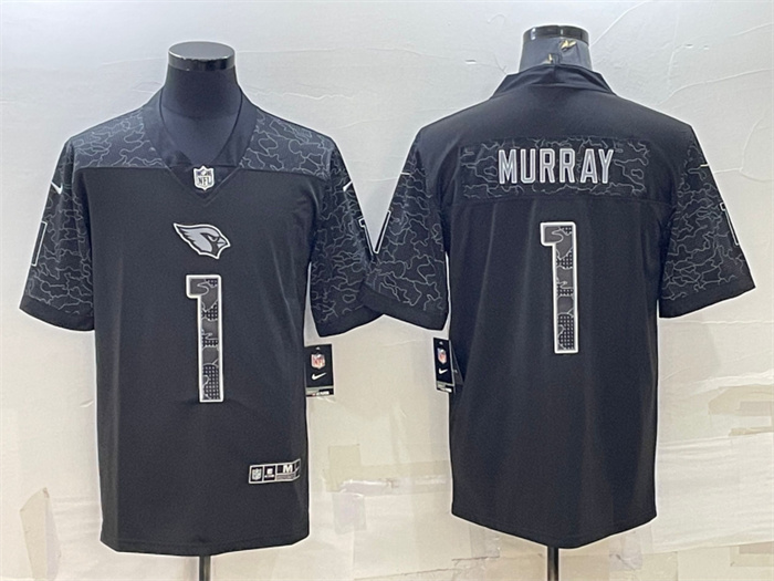 Personalized Men’s Arizona Cardinals #1 Kyler Murray Black Reflective Limited Stitched Football Jersey