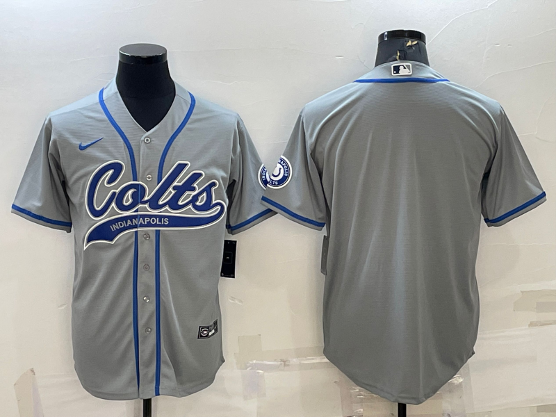 Personalized Men’s Indianapolis Colts Blank Grey Cool Base Stitched Baseball Jersey