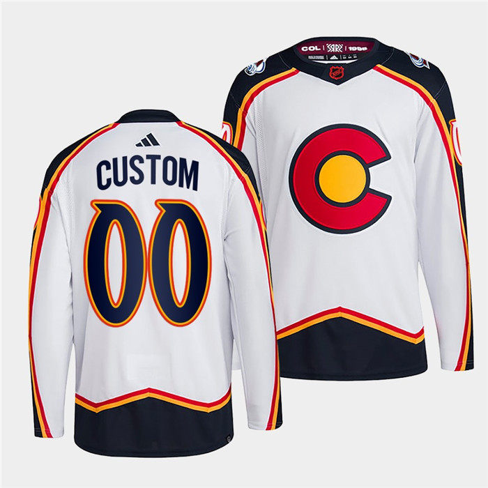 Personalized Men’s Colorado Avalanche 2022-23 White Reverse Retro Stitched Jersey