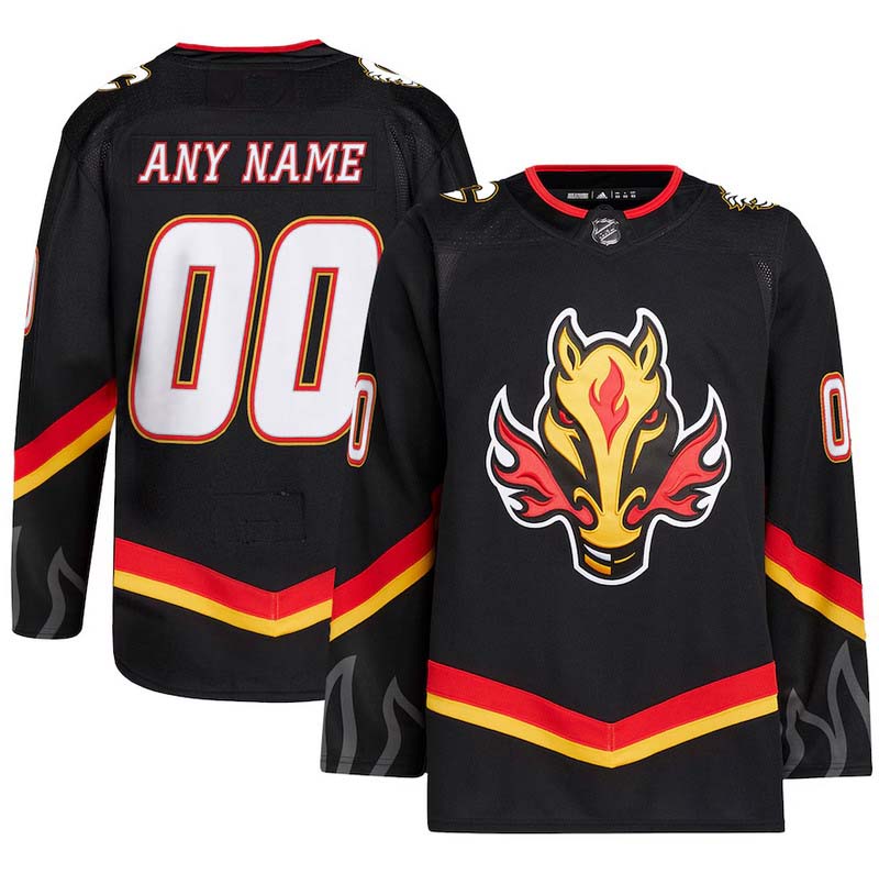 Personalized Custom Calgary Flames Black Alternate Primegreen Authentic Jersey
