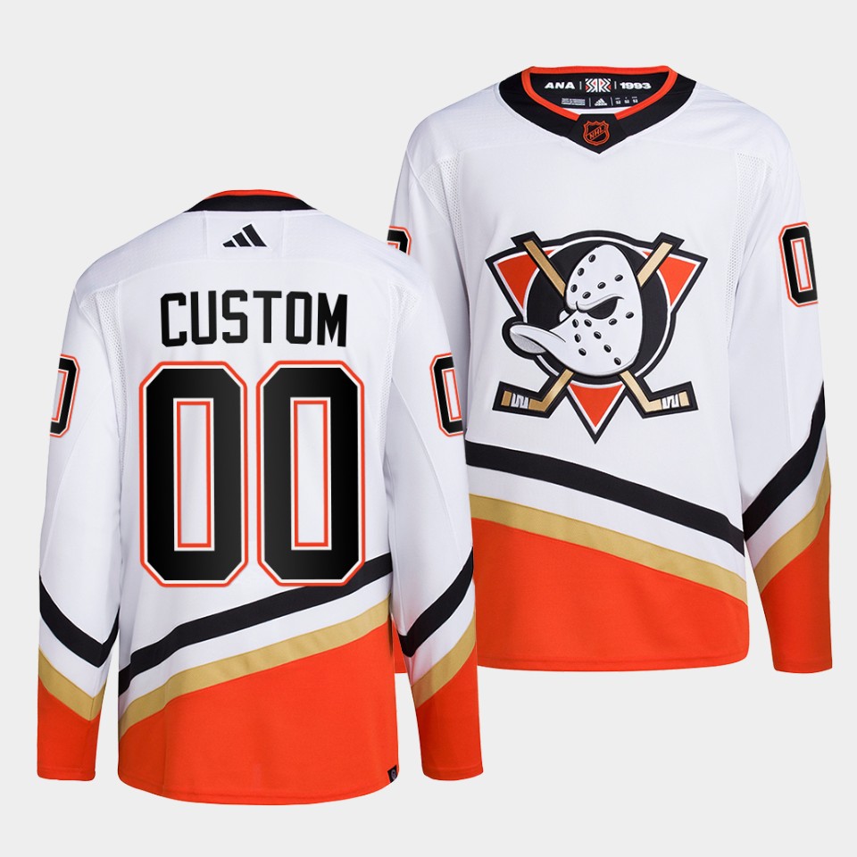 Personalized Men’s Anaheim Ducks White 2022-23 Reverse Retro Stitched Jersey