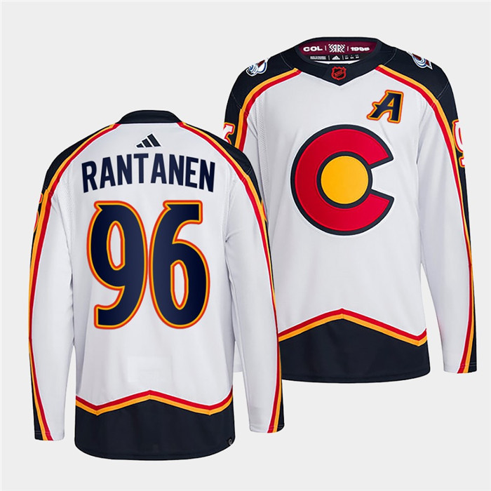 Personalized Men’s Colorado Avalanche #96 Mikko Rantanen 2022-23 White Reverse Retro Stitched Jersey