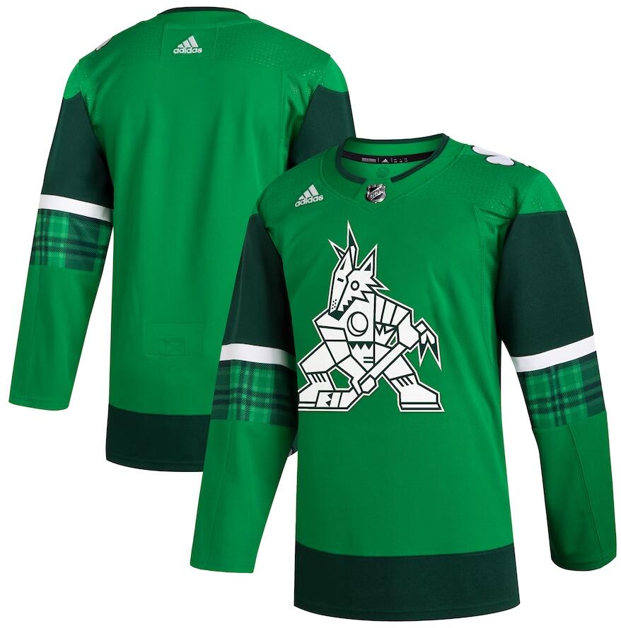 Personalized Men’s Arizona Coyotes 2023 St. Patrick’s Day Primegreen Authentic Jersey – Kelly Green