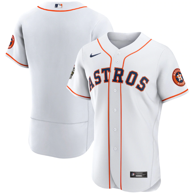 Personalized Men’s Houston Astros Blank White 2022 World Series Flex Base Stitched Baseball Jersey