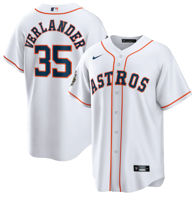 Personalized Men’s Houston Astros #35 Justin Verlander White 2022 World Series Home Stitched Baseball Jersey