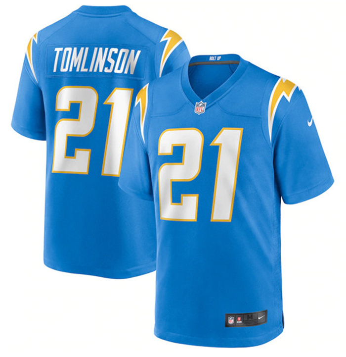 Personalized Men’s Los Angeles Chargers #21 LaDainian Tomlinson Blue Stitched Game Jersey