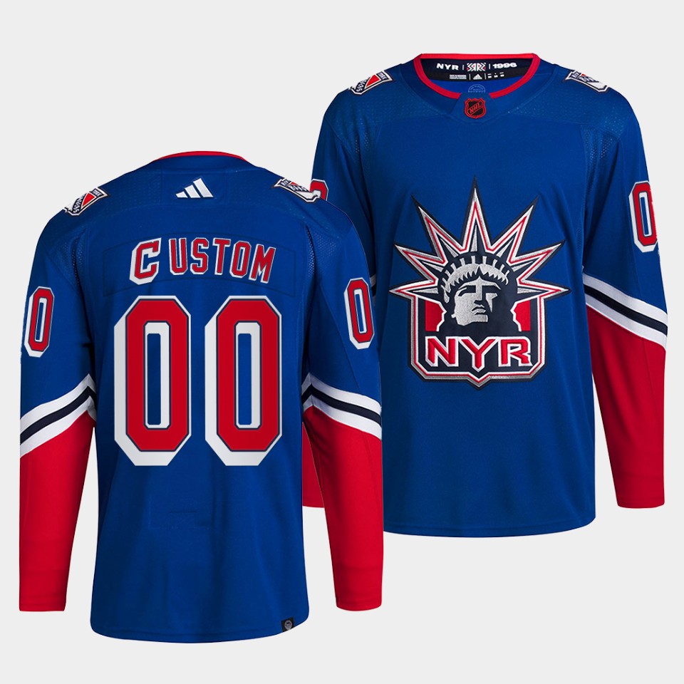 Personalized Men’s New York Rangers Blue 2022 Reverse Retro Stitched Jersey